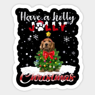 English Cocker Spaniel Have A Holly Jolly Christmas Sticker